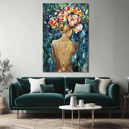 ZENPEE Gold Picture Wall Decoration, Black Tree of Life Wall Decoration, Large Wall Art for Living Room, Suitable for Office or Bedroom, 32" x 48"
