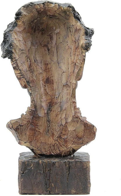 Leekung African Statues and Sculptures for Home Decor,African Figurines Head Statue Decorations for Home,African Art Sculptures Man Statue Decor for Living Room Woodstone Color