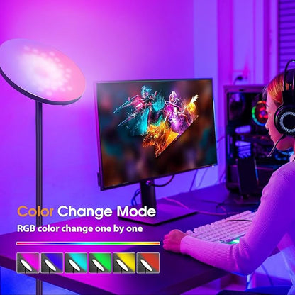 30W/2600LM Bright Floor Lamp with Remote Control, RGB Color Changing Torchiere Floor Lamp, Stepless Adjust Color Temperatures and Brightness for Bedroom and Play Room