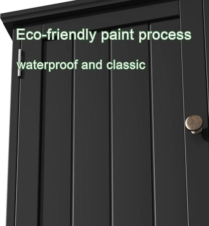 ChooChoo Bathroom Cabinet Wall Mounted 2-Door with 3 Open Shelves， Wooden Medicine Cabinets with Adjustable Shelf，Space Saver Storage Cabinets Over The Toilet for Bathroom&Living Room，Black