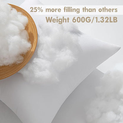 MIULEE Pillows Inserts, Pack of 4 20x20 Inch 100% Virgin Microfiber Filling Throw Pillows for Bed Couch Sofa