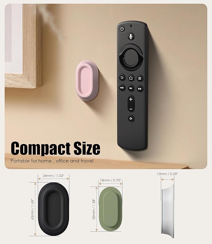 4 Pack Magnetic Remote Control Holder Wall Mount, Upgraded No Drill Self-Adhesive Organizer TV Remote Holder for Bed, Fan, RV Accessories (Multi)