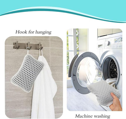 Bath Pillows for tub,Home Spa Pillows for Bathtub, Hot Tub,Head and Neck Support with 2 Strong Suction Cups,Grey