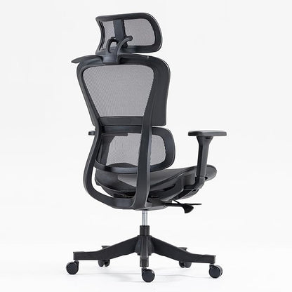 Ergonomic Office Chair with Independent Lumbar Support, Adjustable Height & 360° Swivel for Home Office Workstation (Black)