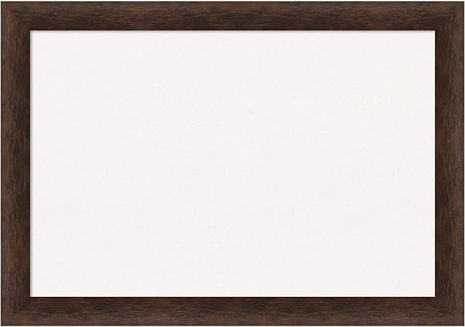 Amanti Art White Cork Board for Wall, 19x27 Vision Board with Brown Wood Frame, Medium Corkboard Office Decor for Home Organization, Casual Corkboard Pinboard to display items for home organization