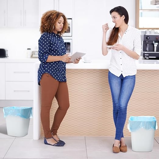 Amyhill 20 Pcs Small Trash Can 2 Gallon Plastic Garbage Can Small Waste Basket for Bathroom Office Kitchen Living Room Bedroom Home Under Desk (White)