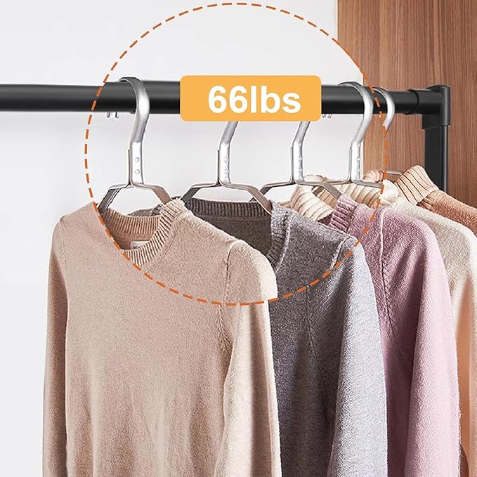 Pull Down Closet Rod for Hanging Clothes, Wardrobe Lift Rail Aluminum Alloy Organizer, Side Mounted Closet Rod for Kitchen Bedroom High Cabinets, 66 lbs Load Capacity (Black, 20.1"-25.6")