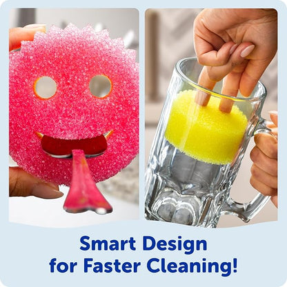 Scrub Daddy Original (4) + Scrub Mommy Kitchen Sponges (4) - Scratch-Free Dish Scrubber - Multipurpose Kitchen Cleaning Sponges - BPA Free Polymer Foam - Stain & Odor Resistant (8 Pack)