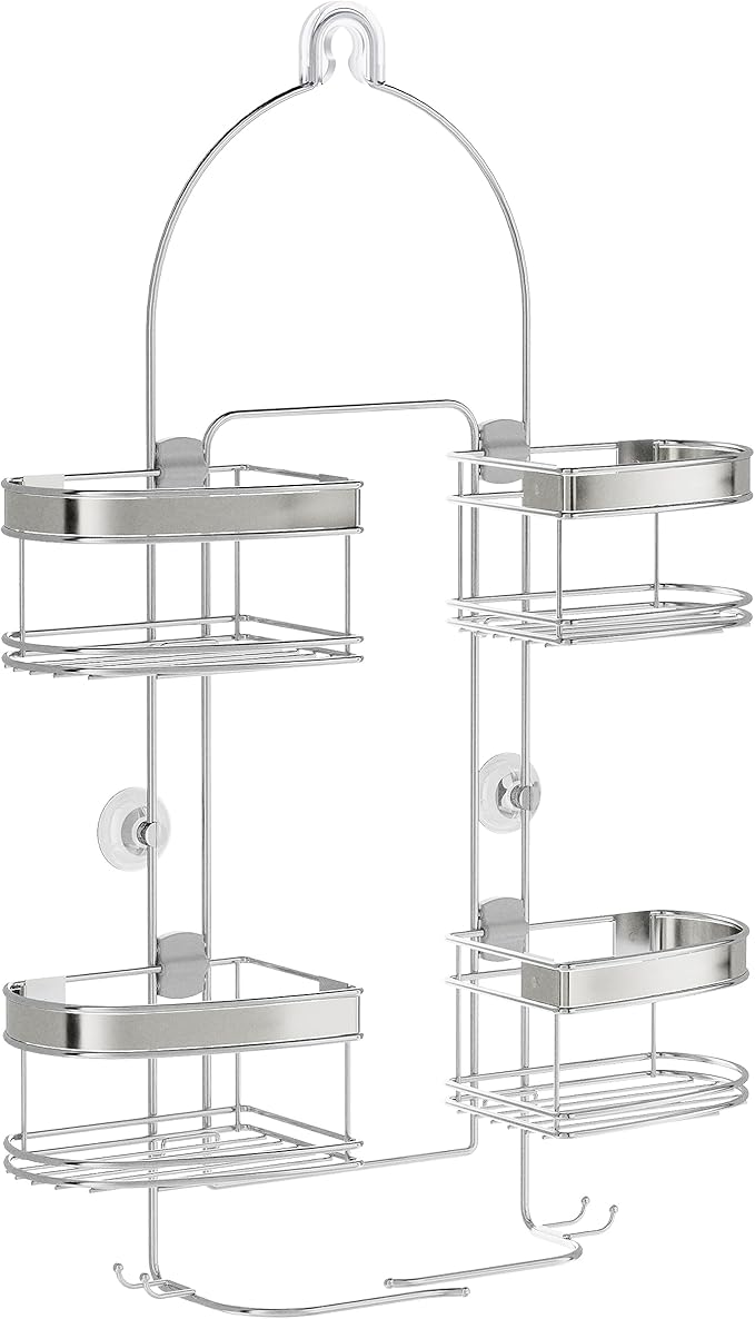 Zenith Expandable Handheld Shower Head/Large Bottle Caddy, Stainless Steel