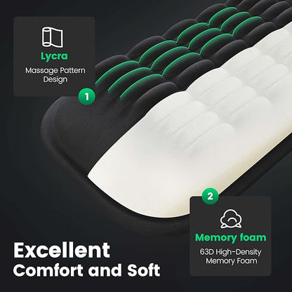 MEKASS Keyboard Wrist Rest, Soft Memory Foam Wrist Support for Keyboard, Arm Rest for Desk Wrist Pain Relief, Wrist Pad for Long Hours of Work, Gaming, Studying (Light Blue)