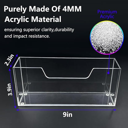 2 Pack Napkin Holder, 4MM Thicken Clear Acrylic Napkin Tissue Holder Guest Paper Towel Holder for Bathroom Dining Room Napkin Dispenser for Bar Restaurant