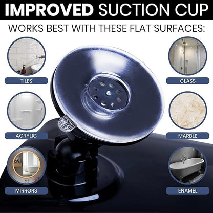 MIRRORVANA Fogless Shower Mirror for Shaving with Upgraded Suction, Dual Anti Fog Design, Shatterproof Surface & 360° Swivel, 8" x 7"