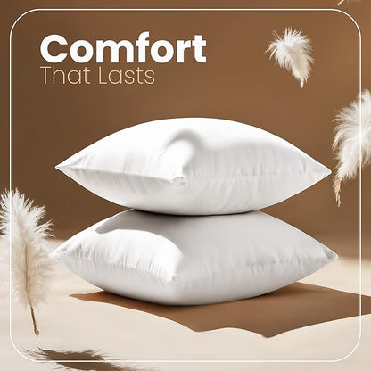 Utopia Bedding 20x20 Pillow Inserts, Set of 2, White – Indoor Decorative Throw Pillows for Bed, Sofa & Couch – Soft, Supportive & Fluffy Cushion Inserts
