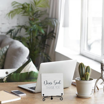 Modern Farmhouse Decor, Home Decor For Living Room, Boho Chic Aesthetic Shelf Decorations, Christian Dear God Sign, Farm House Entryway Tv Stand Fireplace Coffee Table Decoration (08)