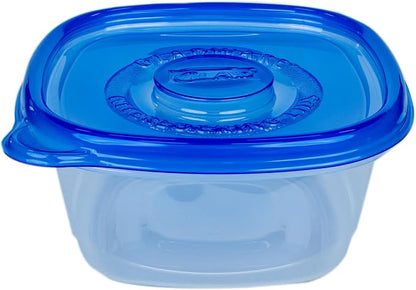 Glad GladWare Tall Entree Food Storage Containers with Lids, Large Square BPA Free Plastic for Meal Prep and Lunches, Lock Tight Seal, Microwave and Dishwasher Safe, 42 Oz, 3 Count - 6 Pack