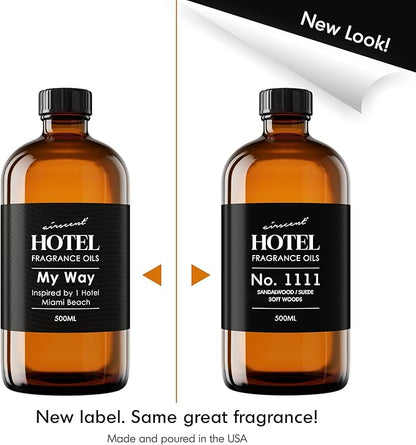 AirScent My Way Diffuser Oil Inspired by The 1 Hotel Miami Scent - Premium Fragrance Oil Blend for Ultrasonic and Waterless Diffusers and Crafting - 500 mL, 16.9 fl oz Glass Bottle