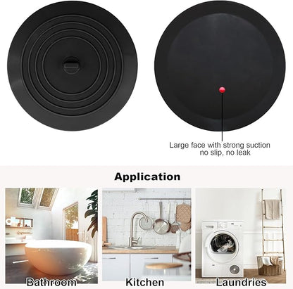V-TOP Bathtub Drain Stopper 2 Pack, 5 inches Silicone Tub Stopper Shower Drain Cover, Bath Tub Plug Hair Stopper,Universal Flat Suction Renter Friendly Bath Accessories