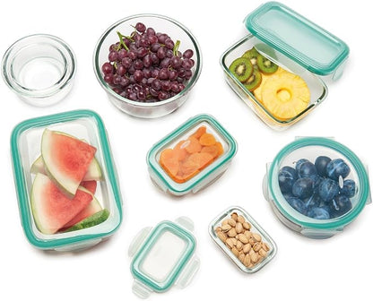 OXO Glass Food Storage Container, 4 Cup, Round | Smart Seal | Leakproof | Airtight | Pack of 2