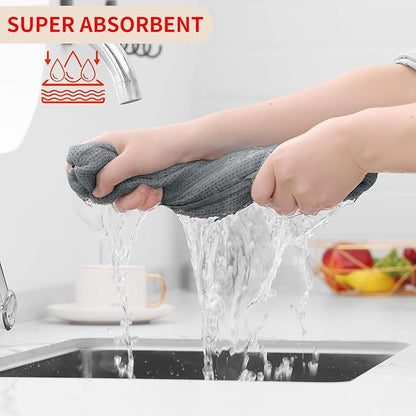 Homaxy 100% Cotton Waffle Weave Kitchen Dish Cloths, Ultra Soft Absorbent Quick Drying Dish Towels, 12 x 12 Inches, 18-Pack, Grey