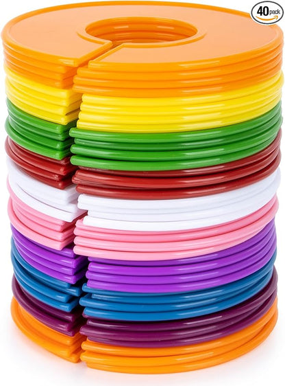 Closet Dividers Clothes Organizers - Sukh Closet Organizers Plastic Clothes Size Dividers Labels Separators for Garment Organizer Boutique Hanger Clothing Rack No Burrs 10 Assorted Colors (40)