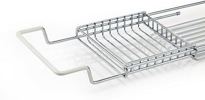 Home Intuition Stainless Steel Expandable Shower Bathtub Tray Over The Clawfoot Tub Bath Caddy