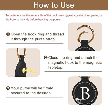 Magnetic Purse Holder - Handbag Hanger with Strong Magnetism, Beautiful Lily Hook for Women, Valentine's Day Gift, Suitable for Table, Locker Room, Restroom