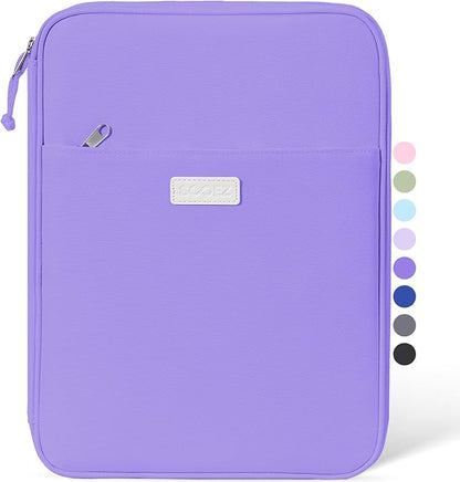Sooez Zipper Binder Bag, 1 Inch Binders 3 Ring O-Ring, 5-Tab Dividers Expanding File Folder, 500-Sheet Capacity Three Ring Binder, Deep Purple