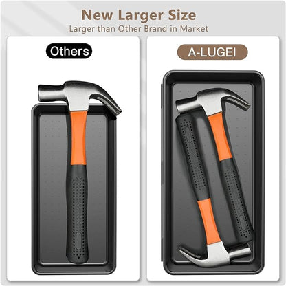 A-LuGei 【𝟰𝟲𝗣𝗖𝗦 & 5 Size】 Tool Box Organizer Tray Divider Set, 【Black】 Bathroom Drawer Organizer Bin, Garage Organization and Storage Toolbox Rolling Tool Chest Cart Cabinet WorkBench Small Part