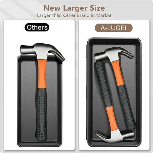 A-LuGei 【𝟰𝟲𝗣𝗖𝗦 & 5 Size】 Tool Box Organizer Tray Divider Set, 【Black】 Bathroom Drawer Organizer Bin, Garage Organization and Storage Toolbox Rolling Tool Chest Cart Cabinet WorkBench Small Part