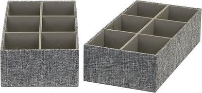 Household Essentials 3 Piece Drawer Organizers Starter Set, Customizable Inserts, Large Tray and 2 Small Trays, Graphite