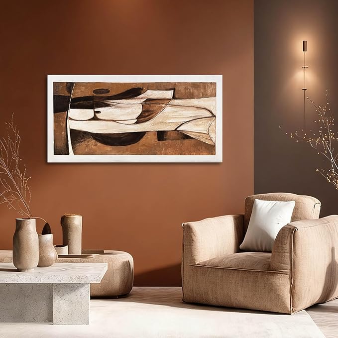 LEVERUP Modern Abstract Wall Art Gold Canvas Wall Artwork Dark Wall Decor for Bedroom Kitchen Office 20×40 Inch Posters for Room Aesthetic