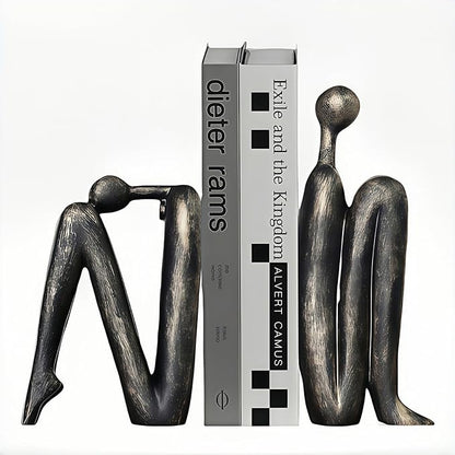 Book Ends,Resin Non Skid Bookends for Heavy Books,Bookends for Shelves Decorative,Creative Shelf Decorations to Hold Books for Home,Office Desk,Bookshelf,Study，1Pair/2Piece 11''