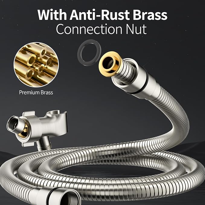 SR SUN RISE NSF Certified Filtered Shower Head with Handheld for Hard Water to Remove Chlorine High Pressure 9-Spray Setting (with Power Wash) Anti-Clog Nozzles(1Filter, Brushed Nickel)