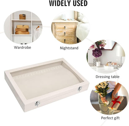 Vicoter Velvet Necklace Display Jewelry Tray 20 Hook Necklace Tray Necklace Pendant Jewelry Tray for Women and Girls