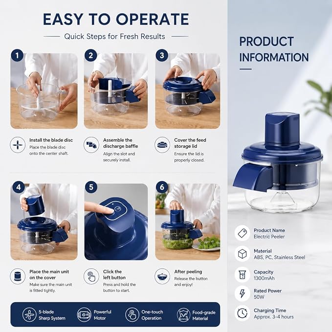 Electric Grape Peeling Machine, Garlic Peeler Machine, Automatic Fruit Peeling Tool, Rechargeable Home Kitchen Peeler Essentials Accessories, Commercial Smart Fruit Machines