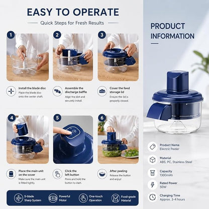 Electric Grape Peeling Machine, Garlic Peeler Machine, Automatic Fruit Peeling Tool, Rechargeable Home Kitchen Peeler Essentials Accessories, Commercial Smart Fruit Machines