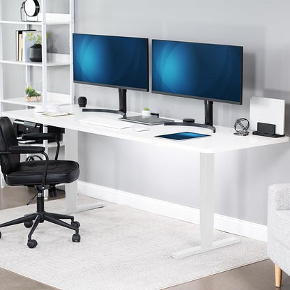 VIVO Electric 83 x 30 in Dual Motor Sit Stand Desk, Memory Height Adjustment, 2B Series, White Top White Frame, DESK-KIT-2W8W