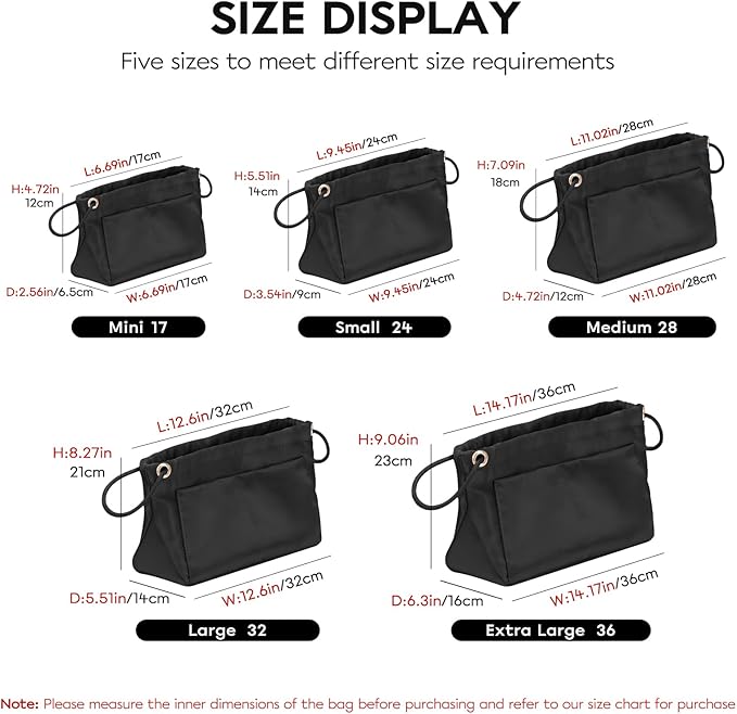 GIVLEFLY Purse Organizer Insert with Multiple Pockets, Drawstring Satin Tote Bag Organizer, Light Weight Purse Liner with Zipper Pocket Fit for Longchamp Large,Neverful and More (Black,Extra Large)