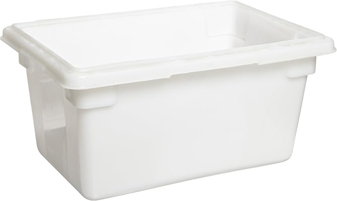 Rubbermaid Commercial Products Food Tote/Box 5-Gallon White Freezer/Dishwasher Safe Food Storage/Organization for Fruits/Vegetables/Grains in Bar/Restaurant/Hotel/Home