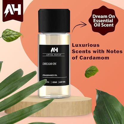Dream On 20mL Essential Oil Scent for Diffusers - Antal Hayat Diffuser Oil - Home Luxury Scents - Hints of Bright White Tea, Vanilla, Earthy Cedar - Diffuser Oil Blends for Aromatherapy
