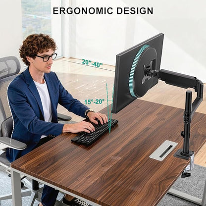 WALI Single Monitor Arm 13-33 Inch, Single Monitor Mount, Vesa Desk Mount up to 19.8lbs Single Monitor Stand with Clamp, VESA 75x75mm or 100x100mm Compatibility(GSDM001), Black