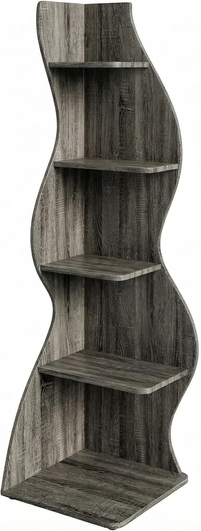 Arvolia 70 Inch Corner Shelf Stylish Design,Modern 5-Tier Wall Corner Bookshelf,Stylish Corner Small Bookcase Storage Rack Plant Stand with Unique Shape for Home Office (Gray)