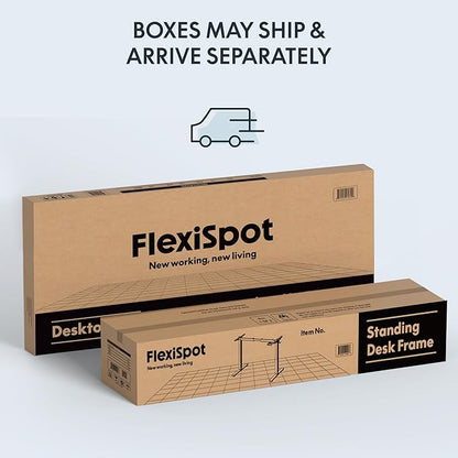 FLEXISPOT EN1 One-Piece Standing Desk with 1-Inch Thick Seamless Desktop, 60"x24" Electric Height Adjustable Desk for Home Office, Multi-Monitor Setups & Easy Assembly, White