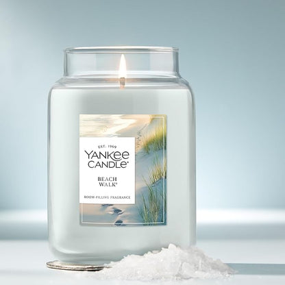 Yankee Candle Beach Walk, Scented Candle, 22oz Large Jar with up to 150 Hour Burn Time, Giftable