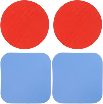 4pcs Jar Opener Gripper Pads, Rubber Can Opener Bottle Lid Cap Gripper Pads for Weak Hands Seniors Elderly Multi-Function Kitchen Coasters Gadgets (Red, Blue)