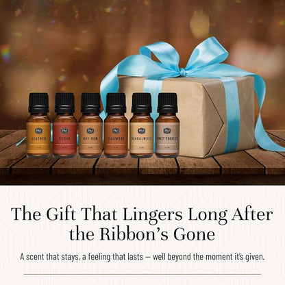 P&J Trading Fragrance Oils for Diffusers for Home Gentlemen's Set Fragrance Scents for Candle Making - Soap Making Supplies - Car Diffuser Scents - Essential Home Gift Set - Cedar, Sandalwood & More