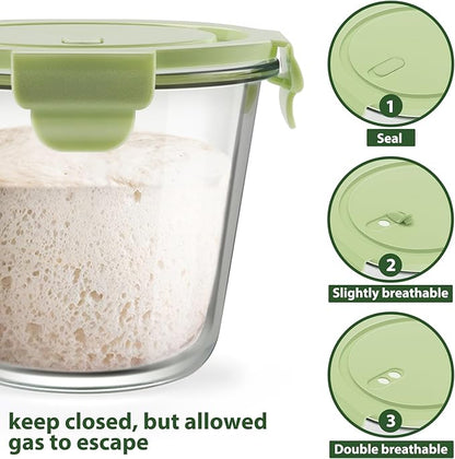 Freshmage 23oz Glass Meal Prep Containers with Lids, Airtight 3-Cup Glass Storage Containers Set, Heat-Resistant BPA-Free for Soup, Leftover, Microwave, Dishwasher, and Freezer Safe (6 Packs)