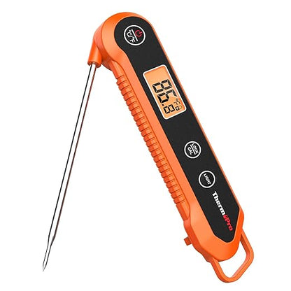 ThermoPro Digital Instant Read Meat Thermometer for Grilling Waterproof Kitchen Food Thermometer with Calibration & Backlight Baking Bread Candy Thermometer Cooking Tools Utensils