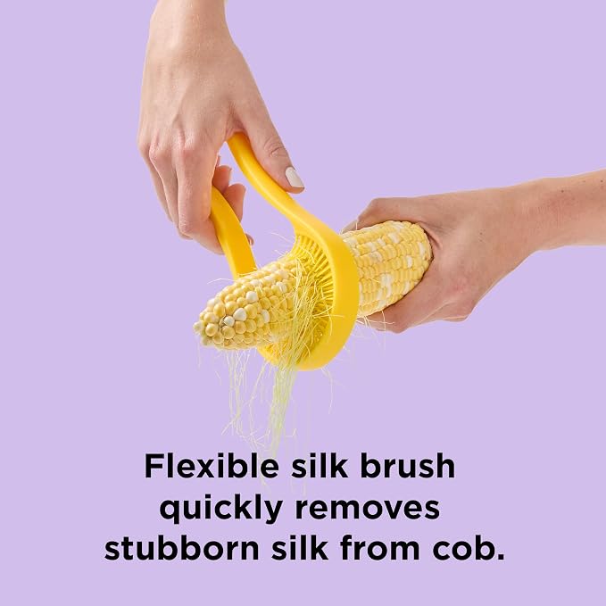 Chef’n Nesting Corn Tool Set, Corn Peeler and Desilker Brush, 2-in-1 Corn Silk Remover and Cob Stripper