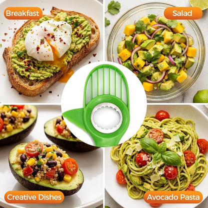 3-in-1 Avocado Slicer, 2026 New Avocado Pitter, Multifunctional Avocado Tool for Kitchen Helper, Ergonomic Avocado Cutter for Salads, Non-Slip Handle Avocado Slicer for Home Cooking (3 Set)
